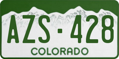CO license plate AZS428