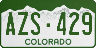 CO license plate AZS429