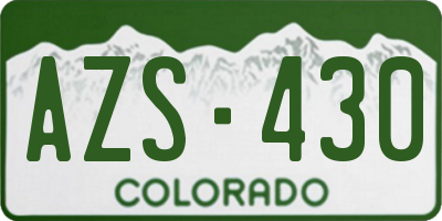 CO license plate AZS430