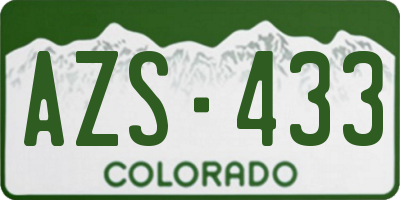 CO license plate AZS433