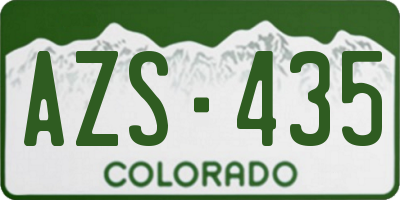 CO license plate AZS435