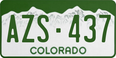 CO license plate AZS437