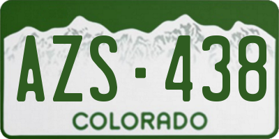 CO license plate AZS438