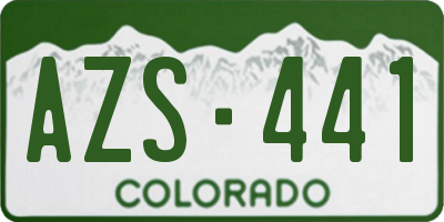 CO license plate AZS441