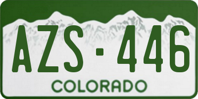 CO license plate AZS446