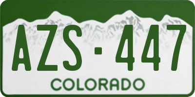 CO license plate AZS447
