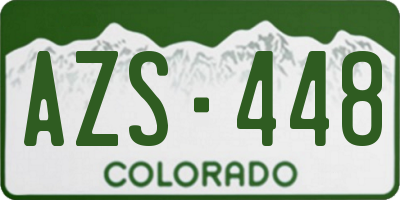 CO license plate AZS448