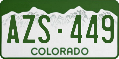 CO license plate AZS449