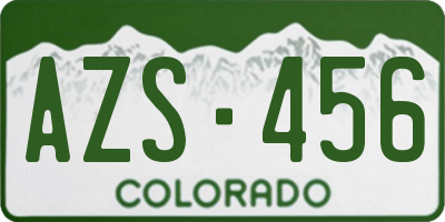 CO license plate AZS456