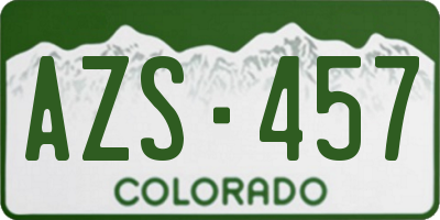 CO license plate AZS457