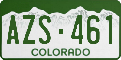 CO license plate AZS461