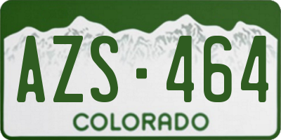 CO license plate AZS464