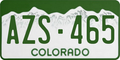 CO license plate AZS465