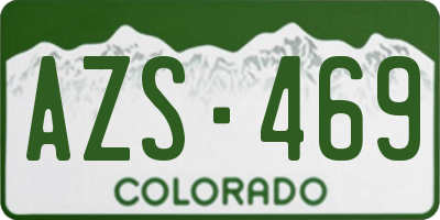 CO license plate AZS469