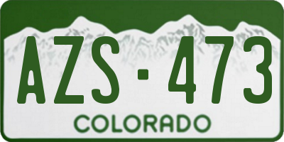 CO license plate AZS473