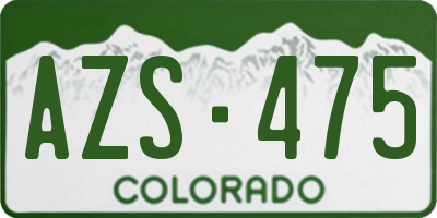 CO license plate AZS475