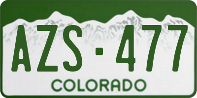 CO license plate AZS477