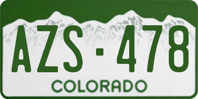 CO license plate AZS478