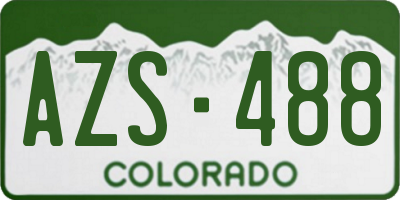 CO license plate AZS488