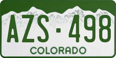 CO license plate AZS498