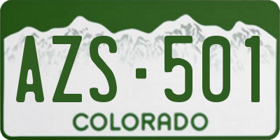 CO license plate AZS501