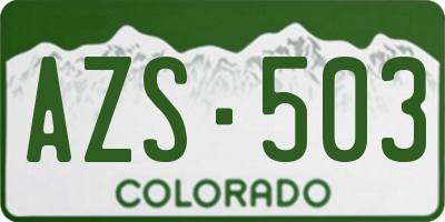 CO license plate AZS503
