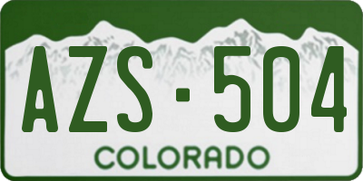 CO license plate AZS504