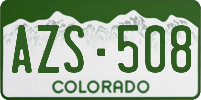 CO license plate AZS508