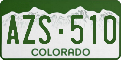 CO license plate AZS510