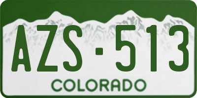 CO license plate AZS513