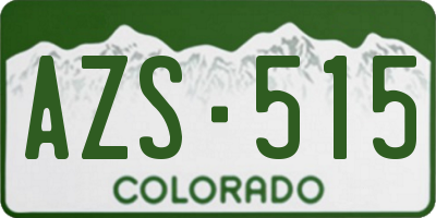 CO license plate AZS515
