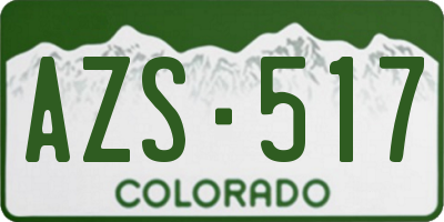 CO license plate AZS517