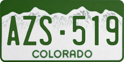 CO license plate AZS519