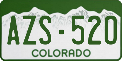 CO license plate AZS520