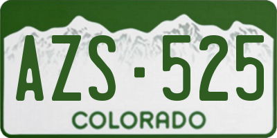 CO license plate AZS525