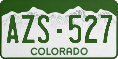 CO license plate AZS527