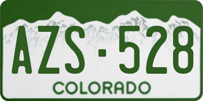 CO license plate AZS528