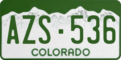 CO license plate AZS536