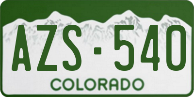 CO license plate AZS540
