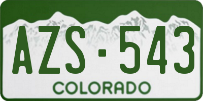 CO license plate AZS543