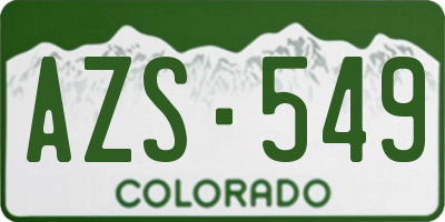 CO license plate AZS549