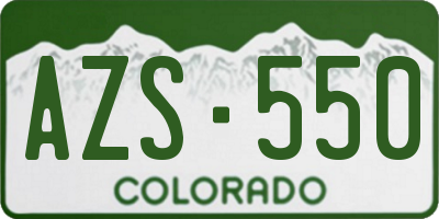 CO license plate AZS550