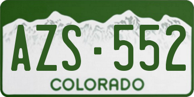 CO license plate AZS552