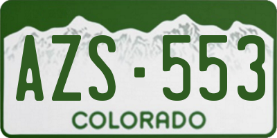 CO license plate AZS553