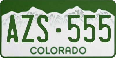 CO license plate AZS555