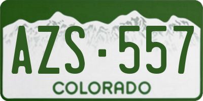CO license plate AZS557