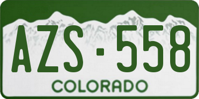 CO license plate AZS558