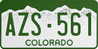 CO license plate AZS561