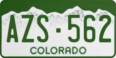 CO license plate AZS562