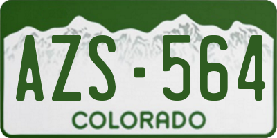 CO license plate AZS564